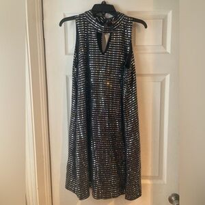 Glamorous Black and Silver Sequin Mini Dress